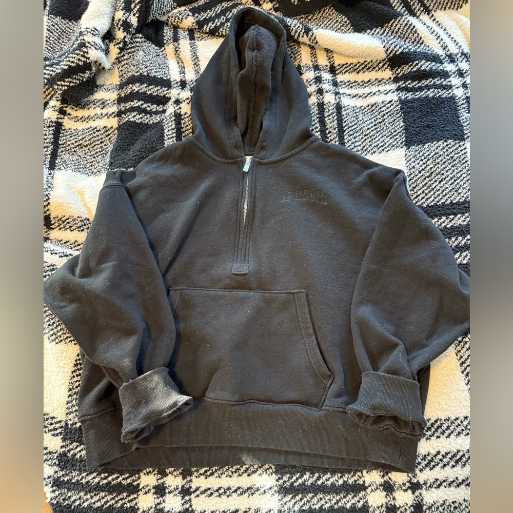 PINK Victoria's Secret Black Hoodie Sweater